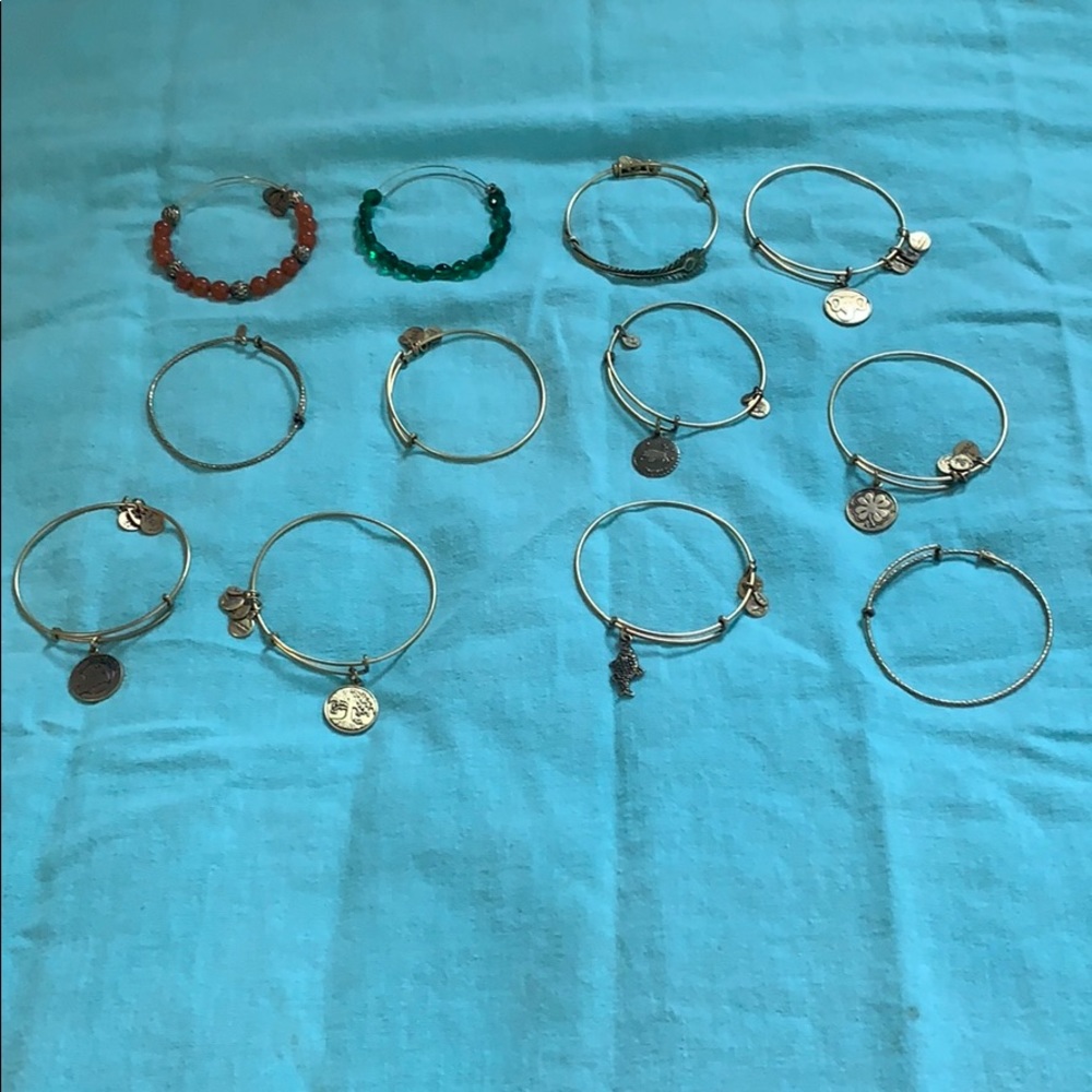 12 Genuine Alex and Ani Bracelets in Gold